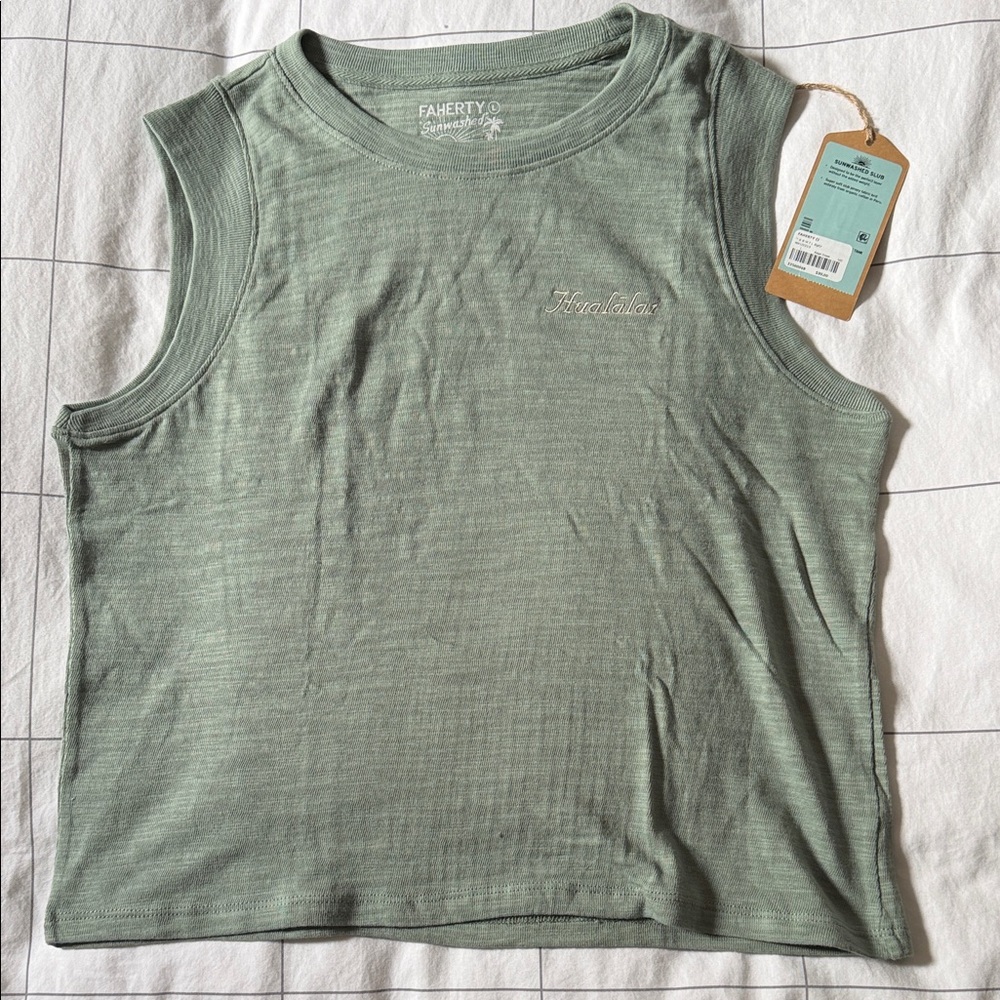 Faherty Sage Green Muscle Tee